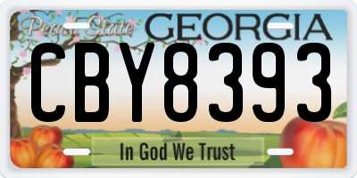 GA license plate CBY8393