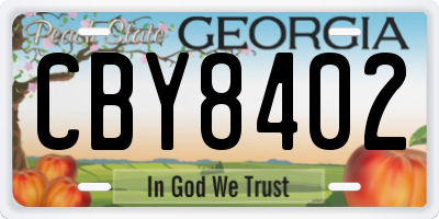 GA license plate CBY8402