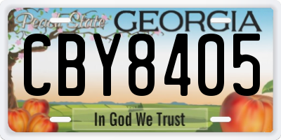 GA license plate CBY8405