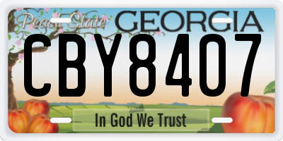 GA license plate CBY8407