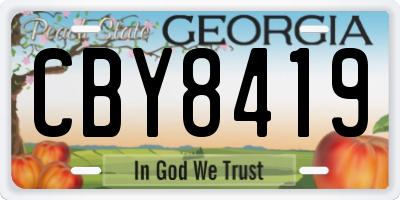 GA license plate CBY8419