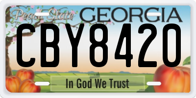 GA license plate CBY8420