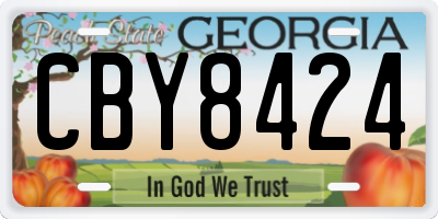 GA license plate CBY8424