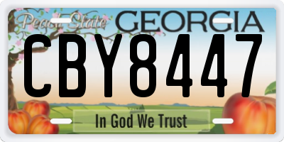 GA license plate CBY8447