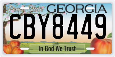 GA license plate CBY8449