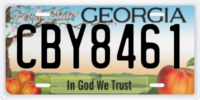 GA license plate CBY8461
