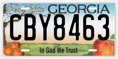 GA license plate CBY8463
