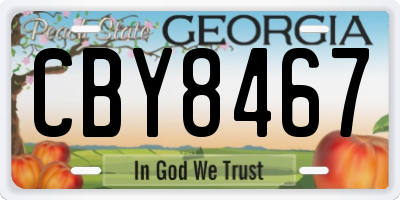 GA license plate CBY8467