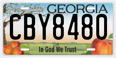 GA license plate CBY8480