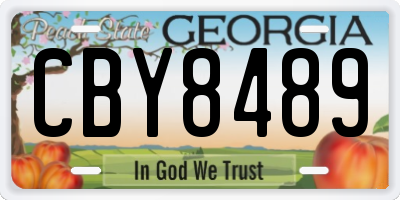 GA license plate CBY8489