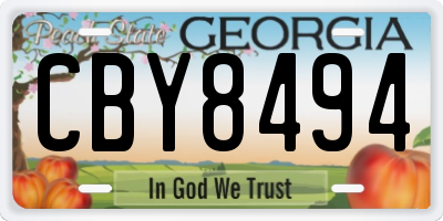 GA license plate CBY8494