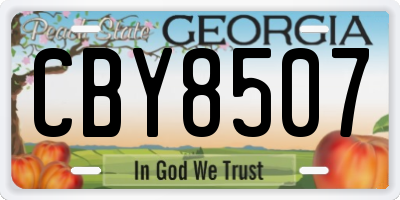 GA license plate CBY8507