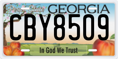 GA license plate CBY8509
