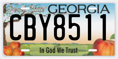 GA license plate CBY8511