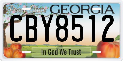 GA license plate CBY8512