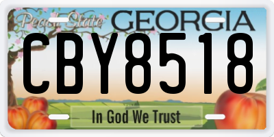 GA license plate CBY8518