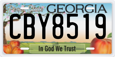 GA license plate CBY8519