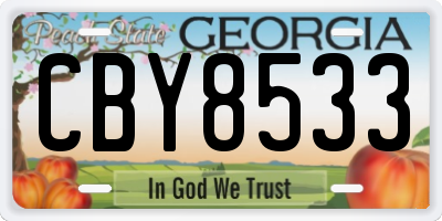 GA license plate CBY8533