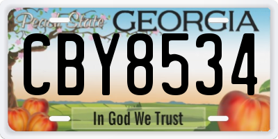 GA license plate CBY8534