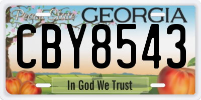 GA license plate CBY8543