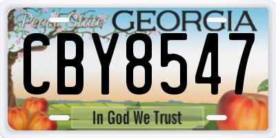 GA license plate CBY8547
