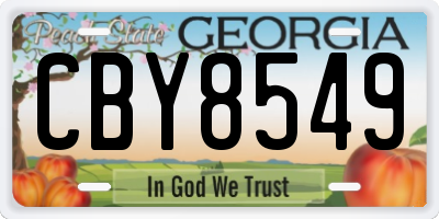 GA license plate CBY8549