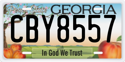 GA license plate CBY8557