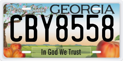 GA license plate CBY8558