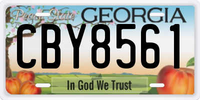 GA license plate CBY8561