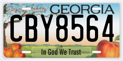 GA license plate CBY8564
