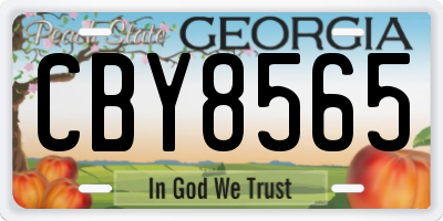 GA license plate CBY8565