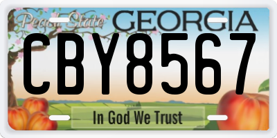 GA license plate CBY8567