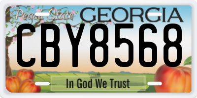 GA license plate CBY8568