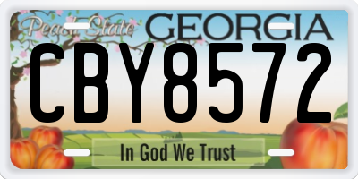 GA license plate CBY8572