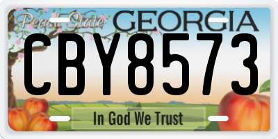 GA license plate CBY8573