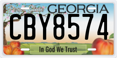 GA license plate CBY8574