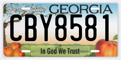 GA license plate CBY8581