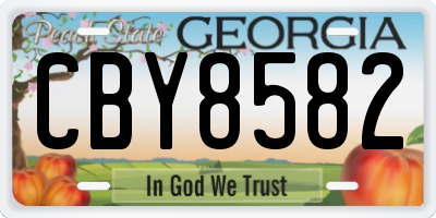GA license plate CBY8582