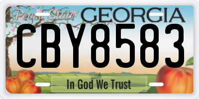 GA license plate CBY8583