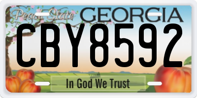 GA license plate CBY8592