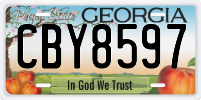 GA license plate CBY8597