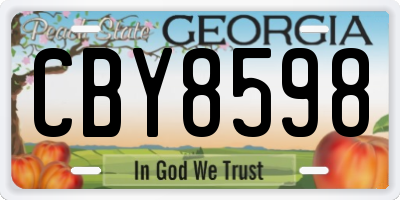 GA license plate CBY8598