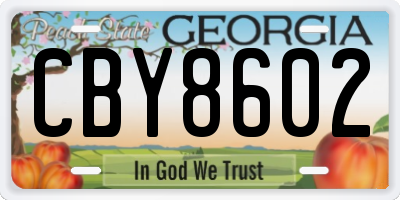 GA license plate CBY8602
