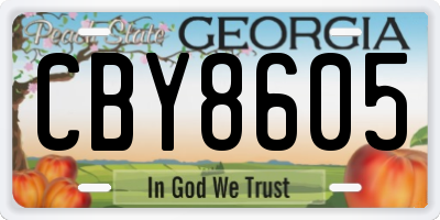 GA license plate CBY8605