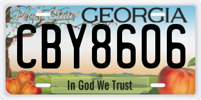 GA license plate CBY8606