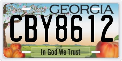 GA license plate CBY8612