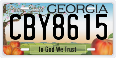 GA license plate CBY8615