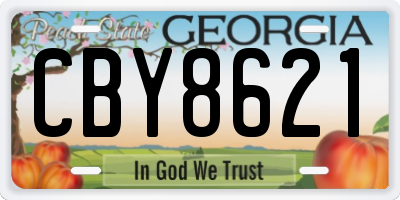 GA license plate CBY8621