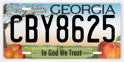 GA license plate CBY8625