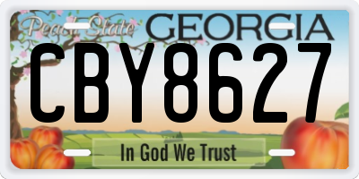 GA license plate CBY8627